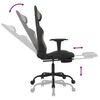 vidaXL Massage Gaming Chair with Footrest Black and Taupe Fabric
