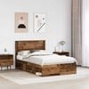 vidaXL Bed Frame with Mattress Old Wood 135 x 190 cm Solid Pine Wood