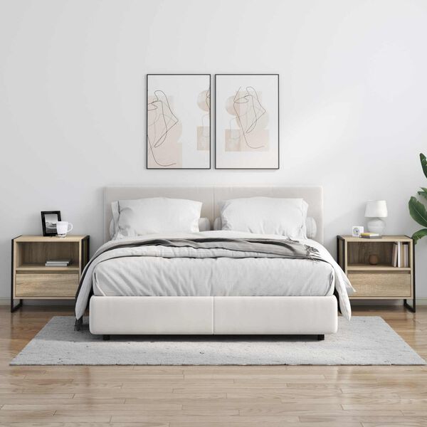 vidaXL Bedside Table Sonoma 50 x 39.5 x 50 cm Engineered Wood