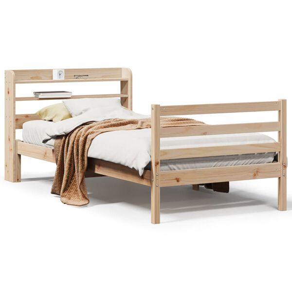 vidaXL Bed Frame with Headboard without Mattress 75x190 cm Small Single