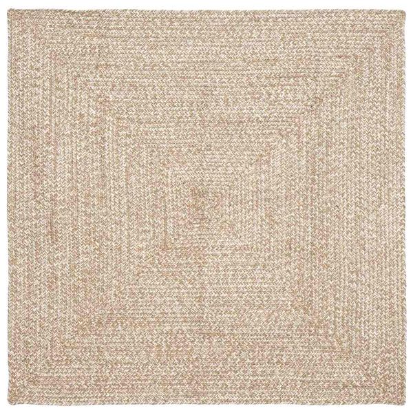 vidaXL Area Rugs Square Natural and White 120 x 120 cm Jute