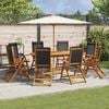 vidaXL 9 Piece Garden Dining Set Solid Wood Acacia and Textilene