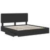 vidaXL Storage Bed with Headboard Black 200 x 200 cm Engineered Wood