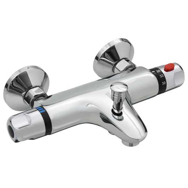vidaXL Thermostatic Bathtub Shower Mixer Faucet Chrome