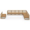 vidaXL 10 Piece Garden Lounge Set Honey Brown Solid Pinewood