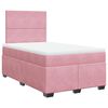 vidaXL Box Spring Bed with Mattress Pink 120x200 cm Velvet