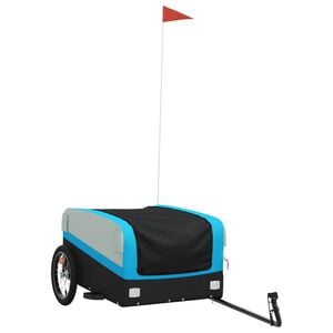 vidaXL Bike Trailer Black and Blue 45 kg Iron