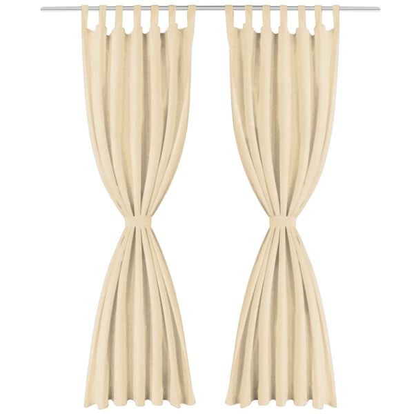 vidaXL Micro-Satin Curtains 2 pcs with Loops 140x245 cm Beige
