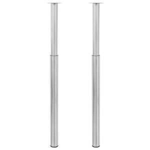 vidaXL Table Leg | Set of 2 | Brushed Nickel | Iron