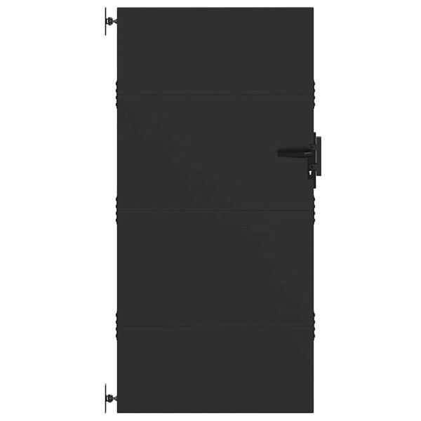 vidaXL Garden Gate Black 105 x 200 cm Powder-coated steel