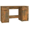 vidaXL Desk with Side Cabinet Smoked Oak Engineered Wood