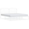 vidaXL Metal Bed Frame without Mattress with Headboard White 183x213cm