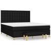 vidaXL Box Spring Bed with Mattress Black 160x200 cm Fabric