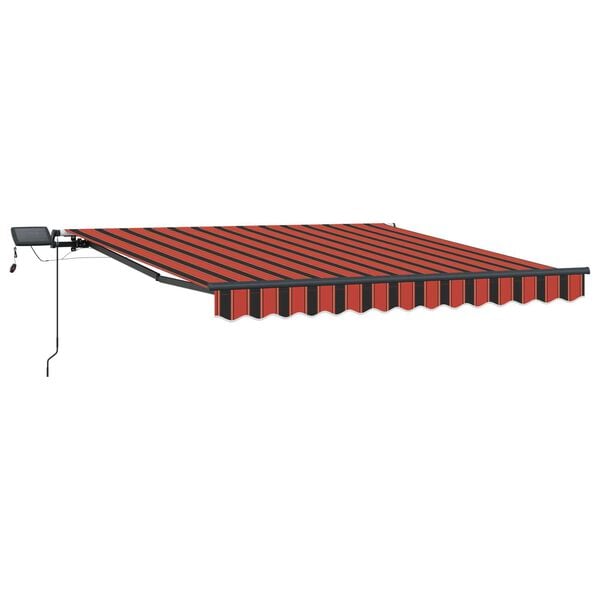 vidaXL Retractable Awning Manual Orange and brown 300 x 250 cm Fabric