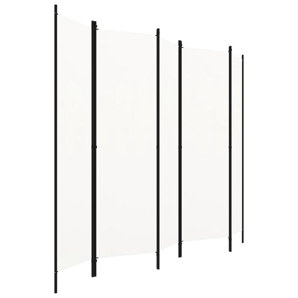 vidaXL 5-Panel Room Divider White 250x180 cm