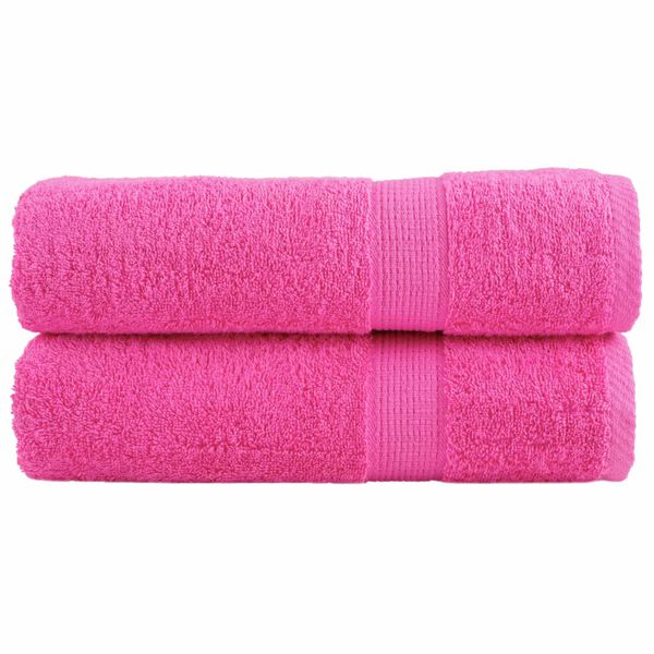 vidaXL Premium Hand Towels SOLUND 2 pcs Pink 50x100 cm 600 gsm