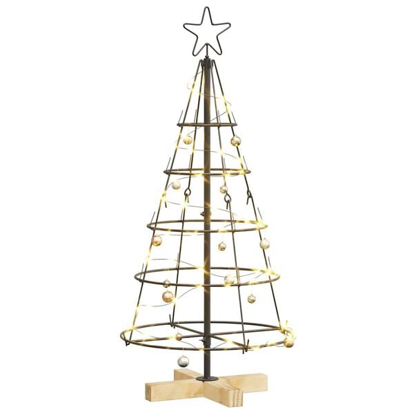 vidaXL Christmas Cone Tree with Stand Black 90 cm Steel