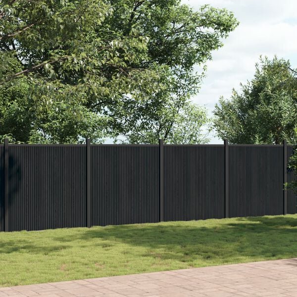 vidaXL Fence Panel Grey 1391x186 cm WPC