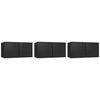 vidaXL TV Cabinet | Set of 3 | Black | Engineered wood | 60x30x30 cm