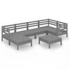 vidaXL 7 Piece Garden Lounge Set Solid Wood Pine Grey