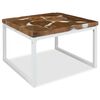 vidaXL Coffee Table Teak Resin 60x60x40 cm White and Brown