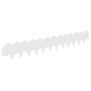 vidaXL Lawn Edging 30 pcs 103 x 15 cm Steel White