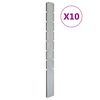 vidaXL Garden Fence Posts 10 pcs Silver 200 cm&nbsp;Galvanised Steel