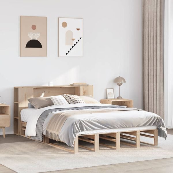 vidaXL Bookcase Bed without Mattress 120x190 cm Small Double Solid Wood