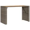 vidaXL Garden Bar Table with Acacia Wood Top Grey 185x80x110 cm Poly Rattan