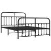 vidaXL Metal Bed Frame without Mattress with Footboard Black 135x190cm