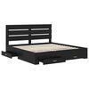 vidaXL Bed Frame with Drawer Black Oak 180 x 200 cm Engineered Wood