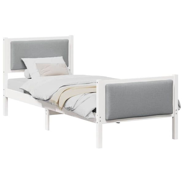 vidaXL Bed Frame with Headboard Light Grey 80 x 200 cm Fabric