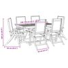 vidaXL 7 Piece Garden Dining Set Solid Wood Acacia and Textilene