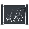 vidaXL Garden Gate Anthracite 100x100 cm Steel Grass Design