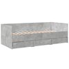 vidaXL Daybed with Drawers without Mattress Concrete Grey 90x200 cm