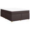 vidaXL Box Spring Bed with Mattress Dark Brown 140x200 cm Fabric