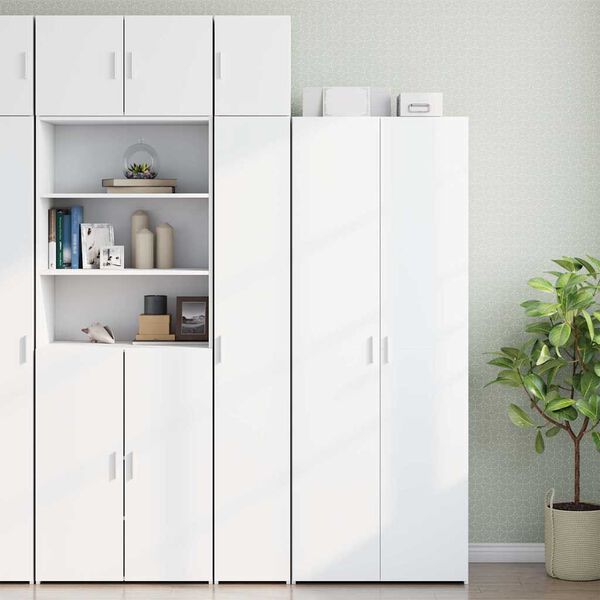 vidaXL Slim Storage Cabinet White 30x42.5x225 cm Engineered Wood