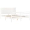 vidaXL Bed Frame without Mattress White 160x200 cm Solid Wood