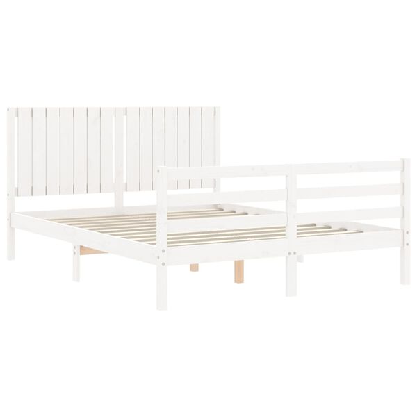 vidaXL Bed Frame without Mattress White 160x200 cm Solid Wood