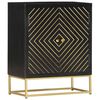 vidaXL Sideboard Black and Gold 60x30x75 cm Solid Mango Wood