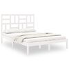 vidaXL Bed Frame without Mattress White Solid Wood 120x190 cm Small Double