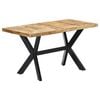 vidaXL Dining Table 140x70x75 cm Solid Rough Mango Wood