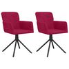 vidaXL Swivel Dining Chairs 2 pcs Wine Red Velvet