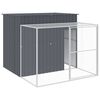 vidaXL Dog House with Run Anthracite 214x253x181 cm Galvanised Steel