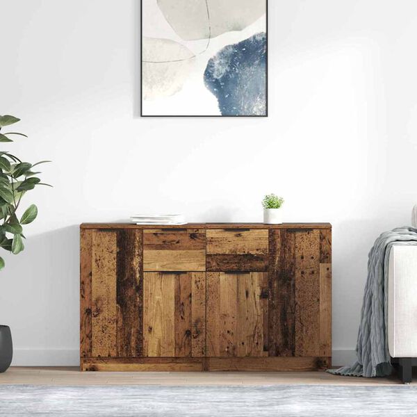 vidaXL Sideboards 2 pcs Old Wood 60 x 30 x 70 cm Engineered Wood