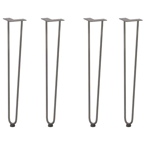 vidaXL hairpin legs for console tables for Console Table 4 pcs Natural Steel 72 cm Solid Steel