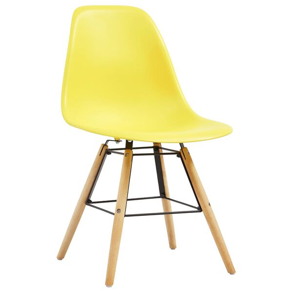 vidaXL Dining Chairs 6 pcs Yellow Plastic
