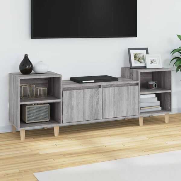 vidaXL TV Cabinet Grey Sonoma 160x35x55 cm Engineered Wood