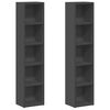 vidaXL CD Cabinets 2 pcs Grey 21x16x93,5 cm Engineered Wood