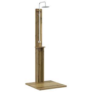 vidaXL Outdoor Shower 206 cm Impregnated Pine Wood and Stainless Steel